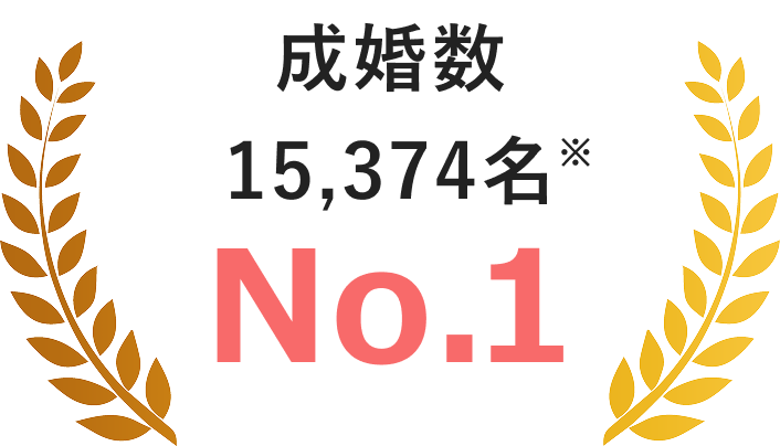 成婚数15,374名。No.1